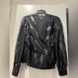 Wrap sequin jacket